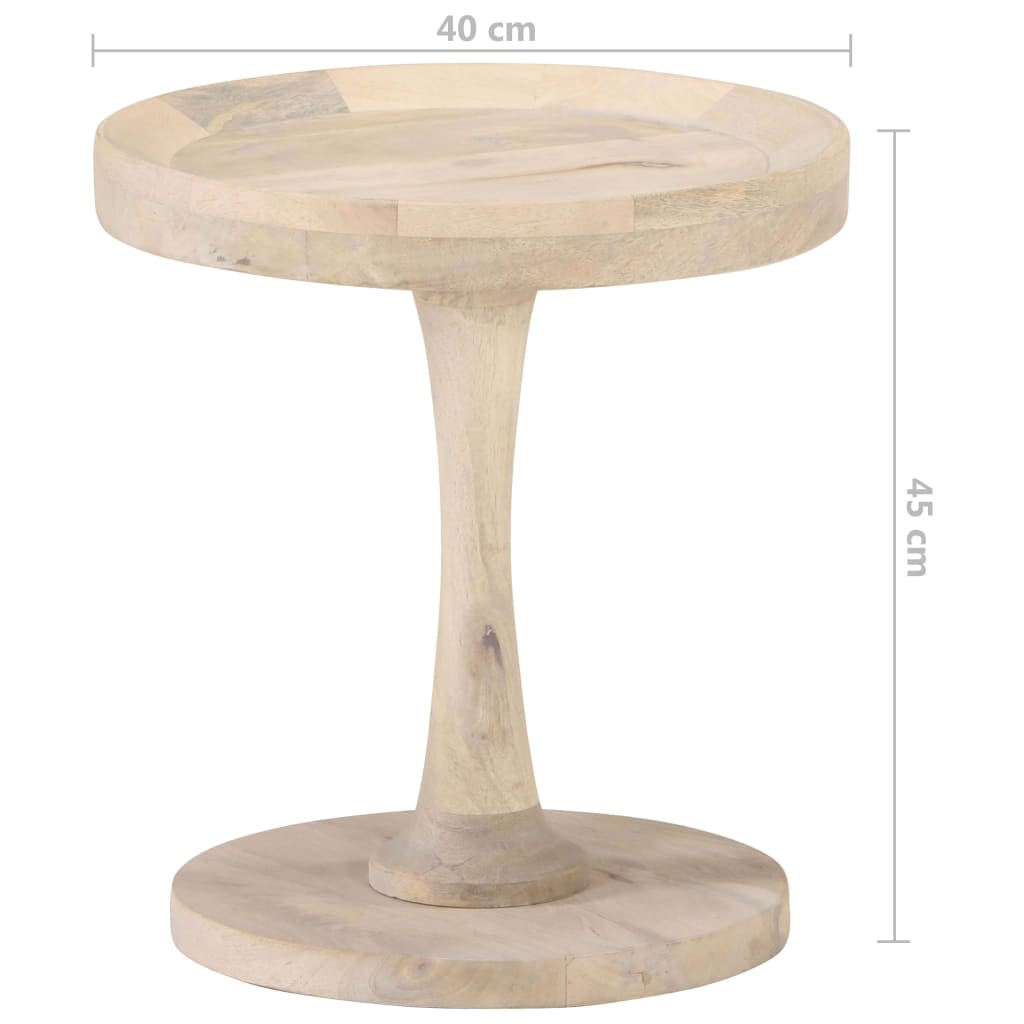 vidaXL Mesa auxiliar de madera maciza de mango Ø40x45 cm