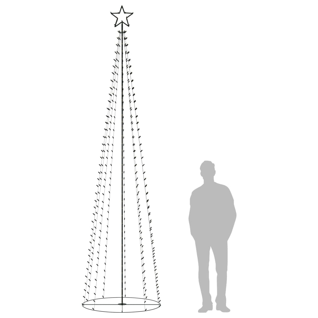 vidaXL Árbol de Navidad forma de cono 400 LED blanco cálido 100x360 cm