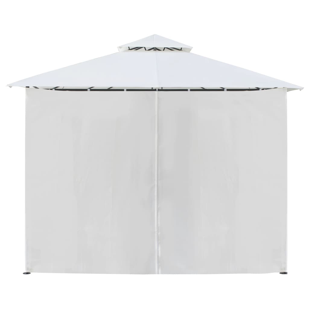 vidaXL Cenador con cortinas 600x298x270 cm blanco 180g/m²