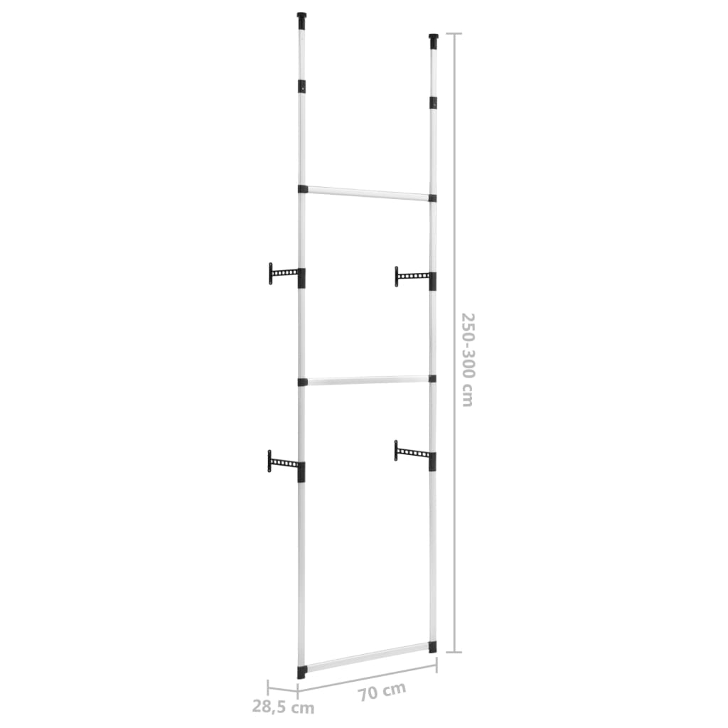 vidaXL Armario telescópico con barras de aluminio