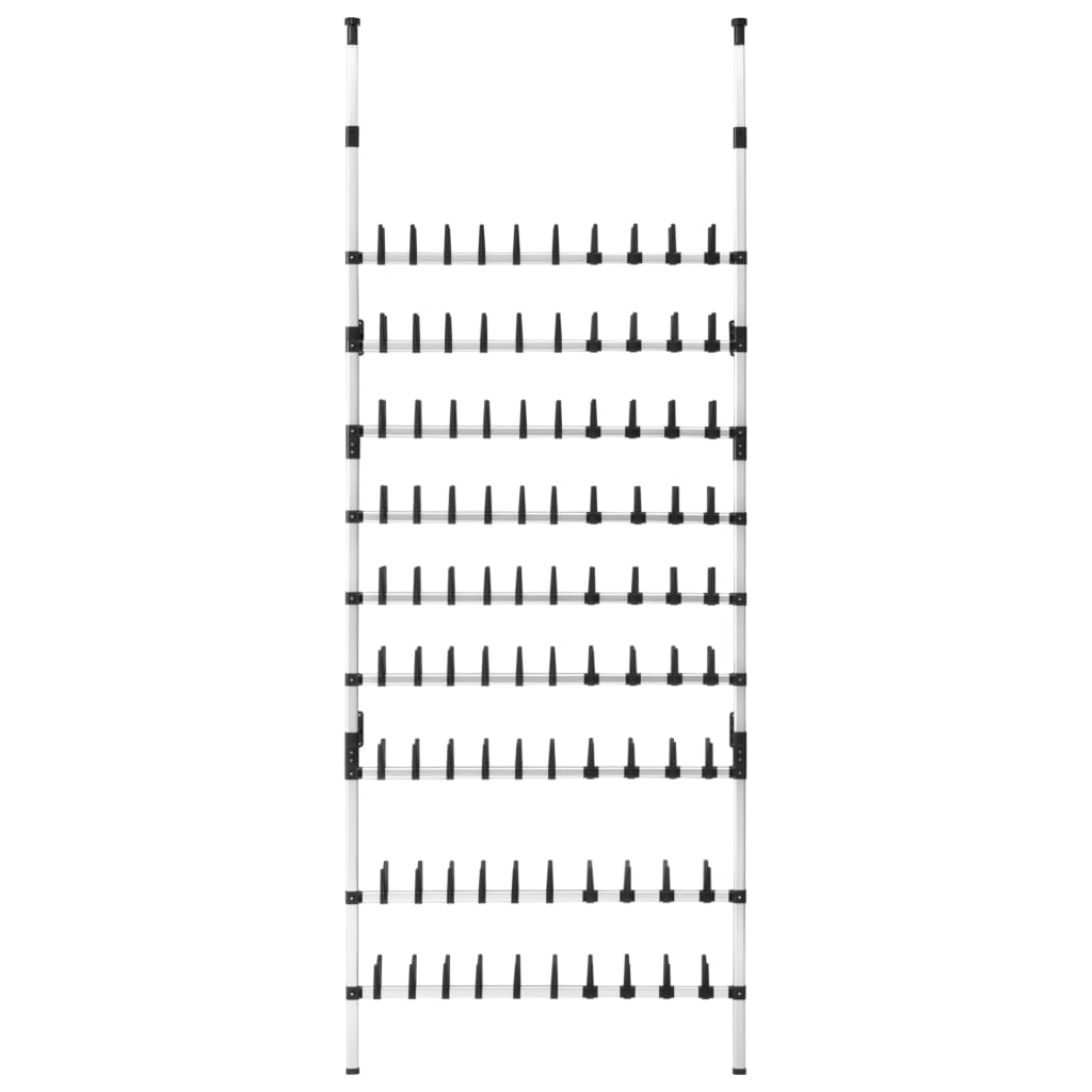 vidaXL Perchero zapatero telescópico con barras aluminio