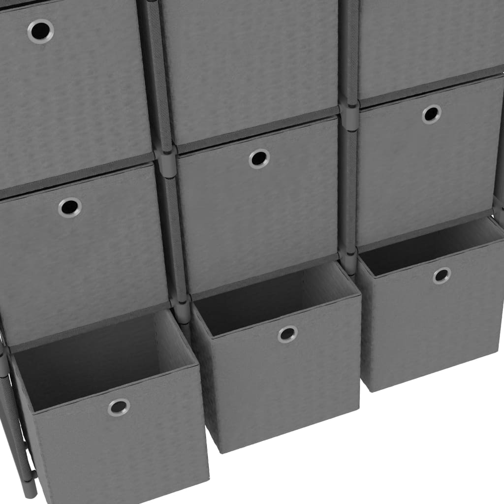 vidaXL Estantería de 12 cubos con cajas tela gris 103x30x141 cm