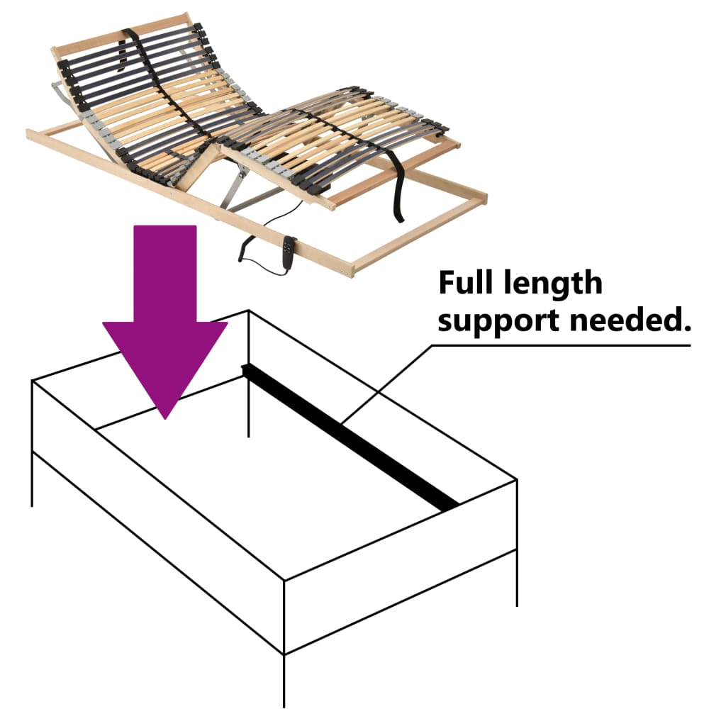 vidaXL Cama somier eléctrico de láminas sin colchón 7 zonas 70x200 cm