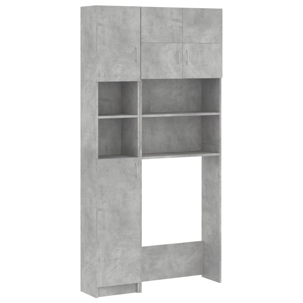 vidaXL Mueble para lavadora madera de ingeniería gris hormigón