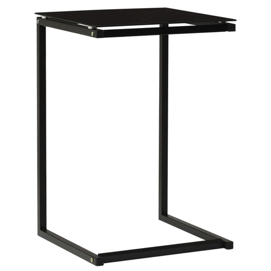 vidaXL Mesa auxiliar de vidrio templado negro 40x40x60 cm