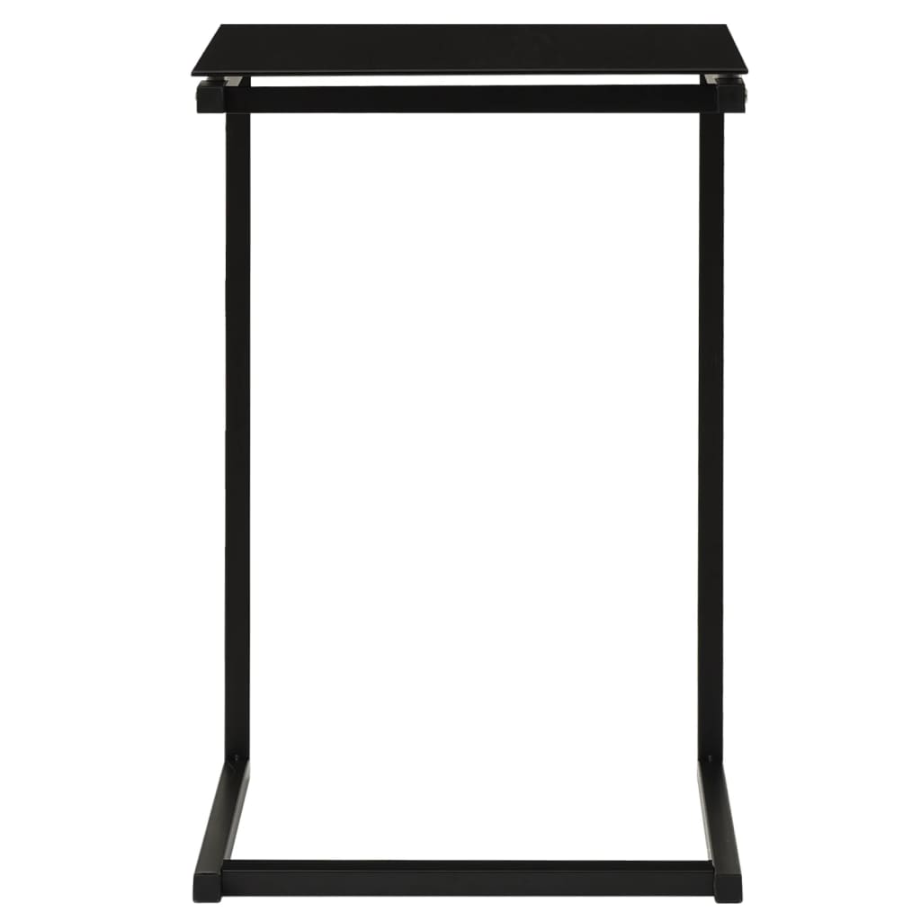 vidaXL Mesa auxiliar de vidrio templado negro 40x40x60 cm