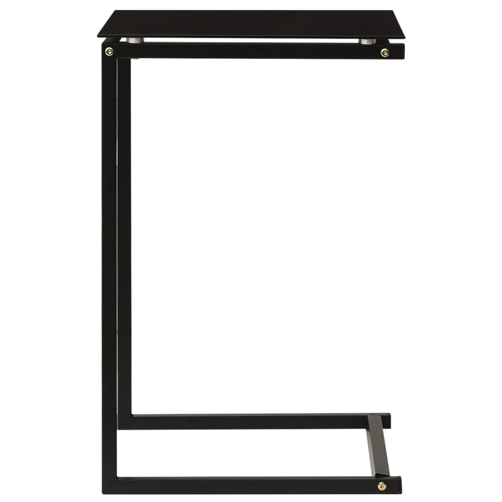 vidaXL Mesa auxiliar de vidrio templado negro 40x40x60 cm