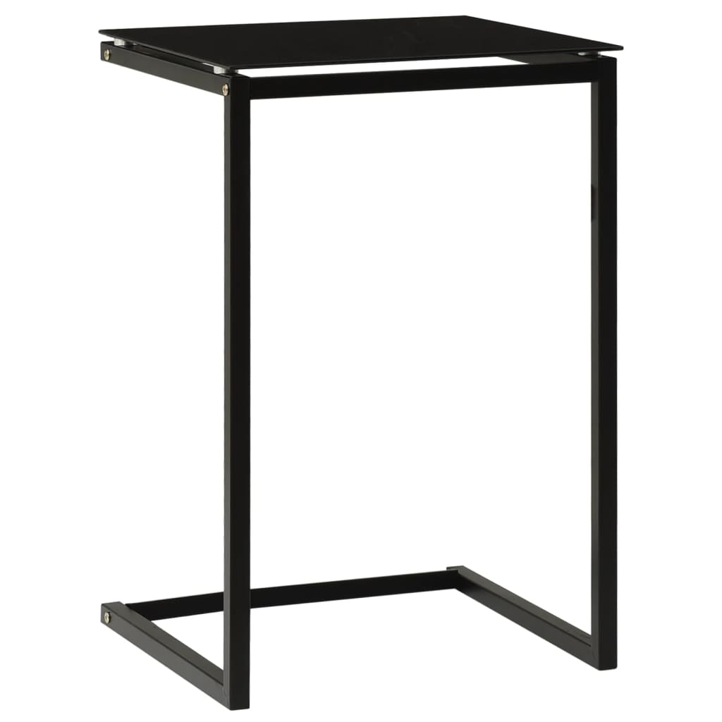 vidaXL Mesa auxiliar de vidrio templado negro 40x40x60 cm