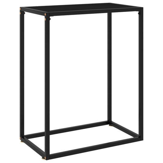 vidaXL Mesa consola vidrio templado negro 60x35x75 cm