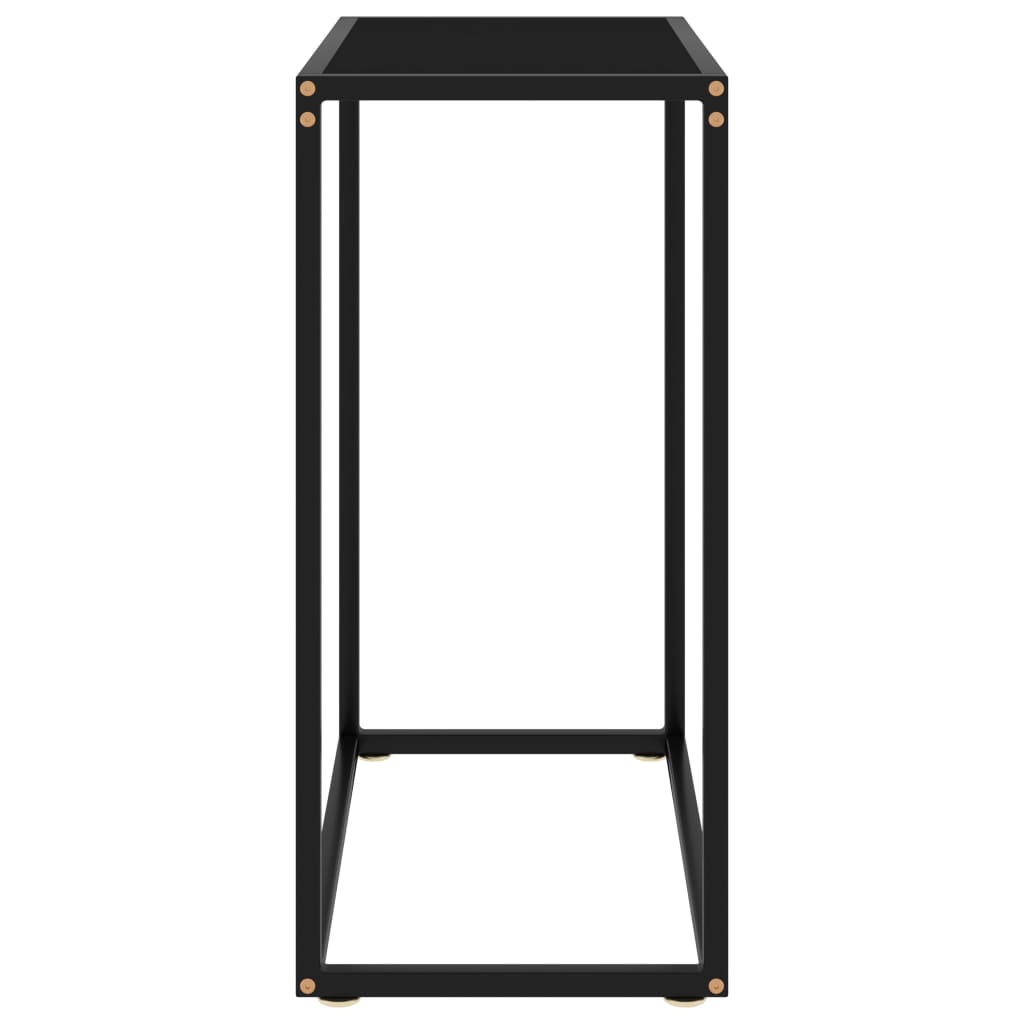 vidaXL Mesa consola vidrio templado negro 60x35x75 cm