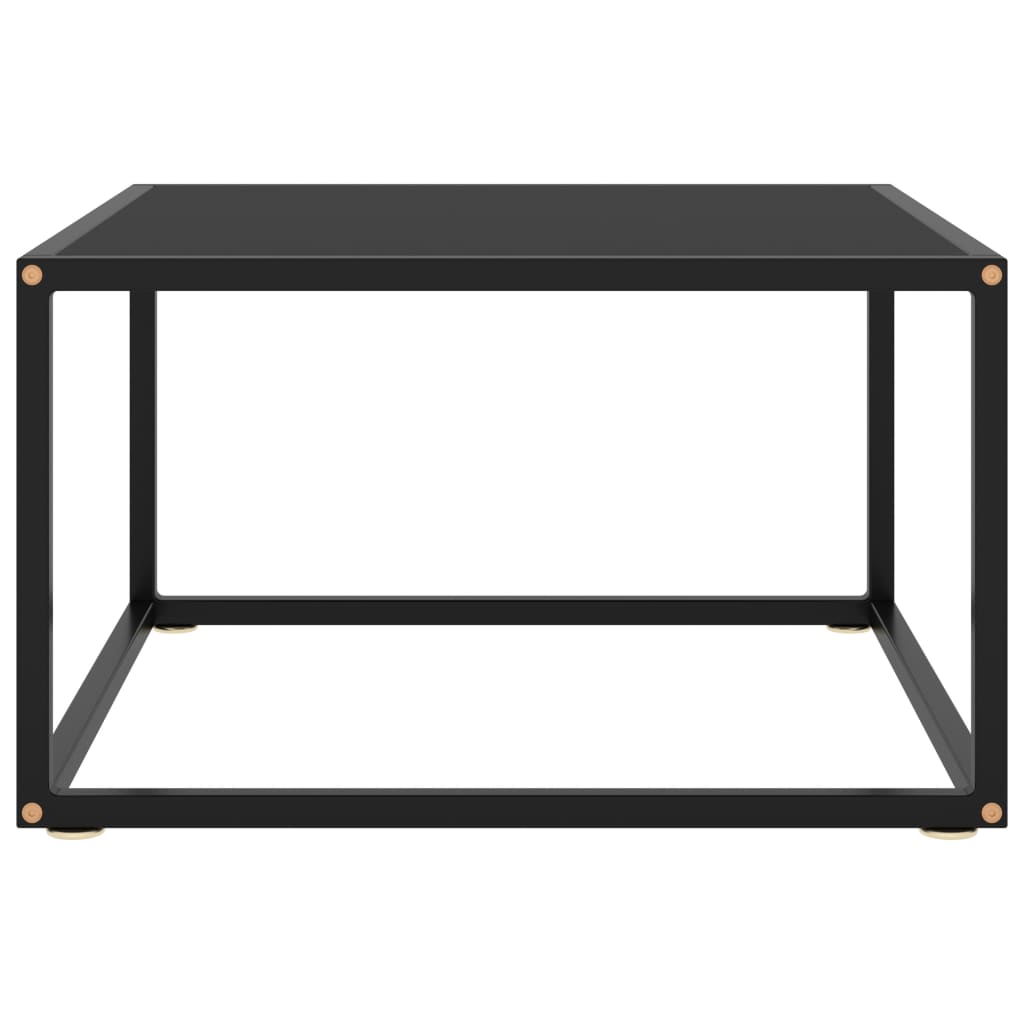 vidaXL Mesa de centro negra con vidrio negro 60x60x35 cm