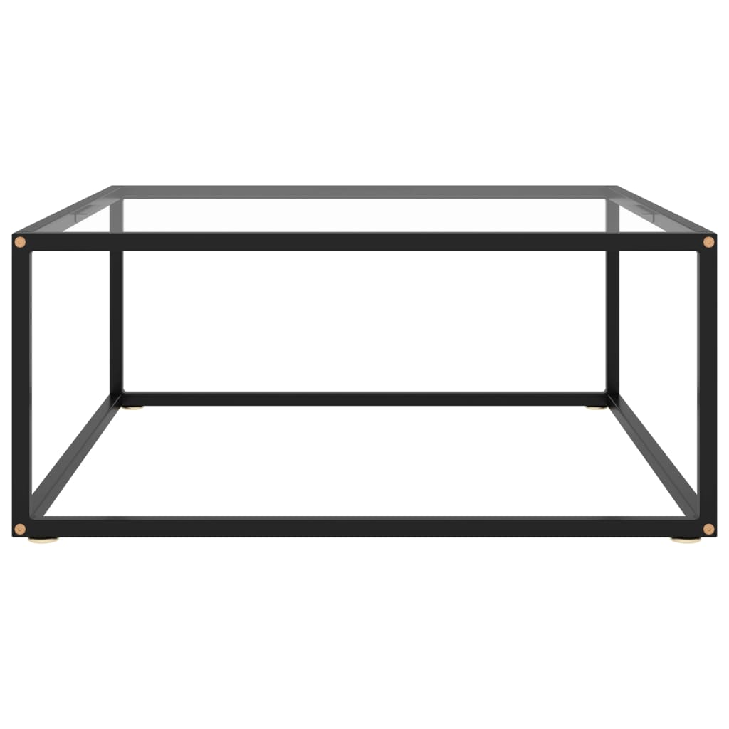 vidaXL Mesa de centro negra con vidrio templado 80x80x35 cm