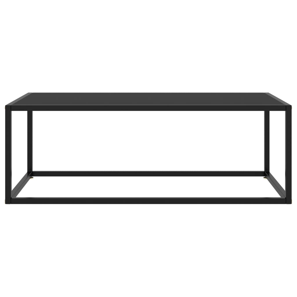 vidaXL Mesa de centro negra con vidrio negro 100x50x35 cm