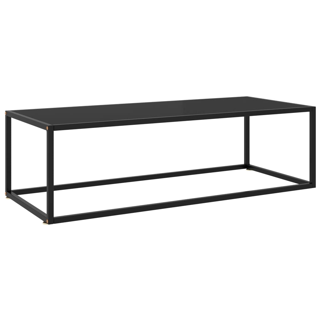 vidaXL Mesa de centro negra con vidrio negro 120x50x35 cm