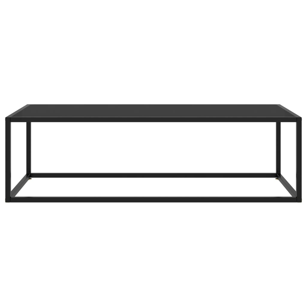 vidaXL Mesa de centro negra con vidrio negro 120x50x35 cm