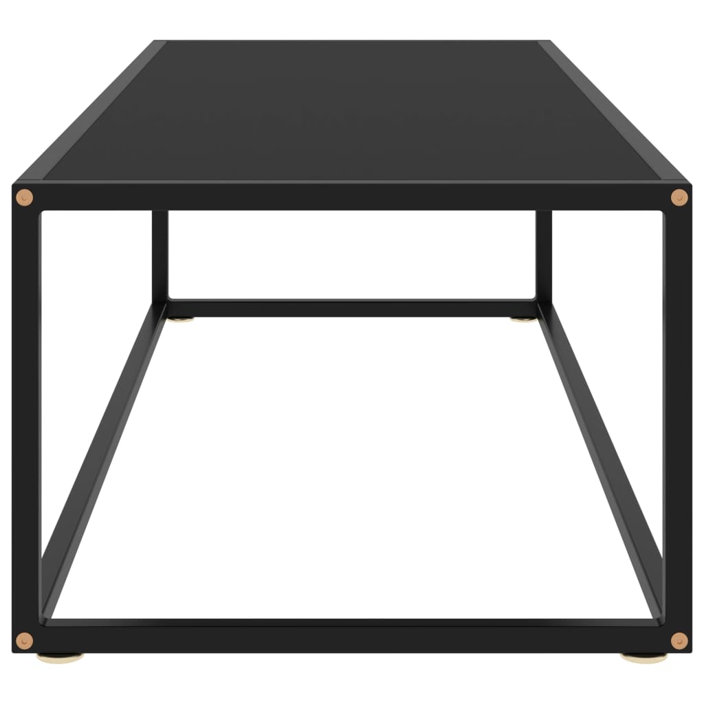 vidaXL Mesa de centro negra con vidrio negro 120x50x35 cm