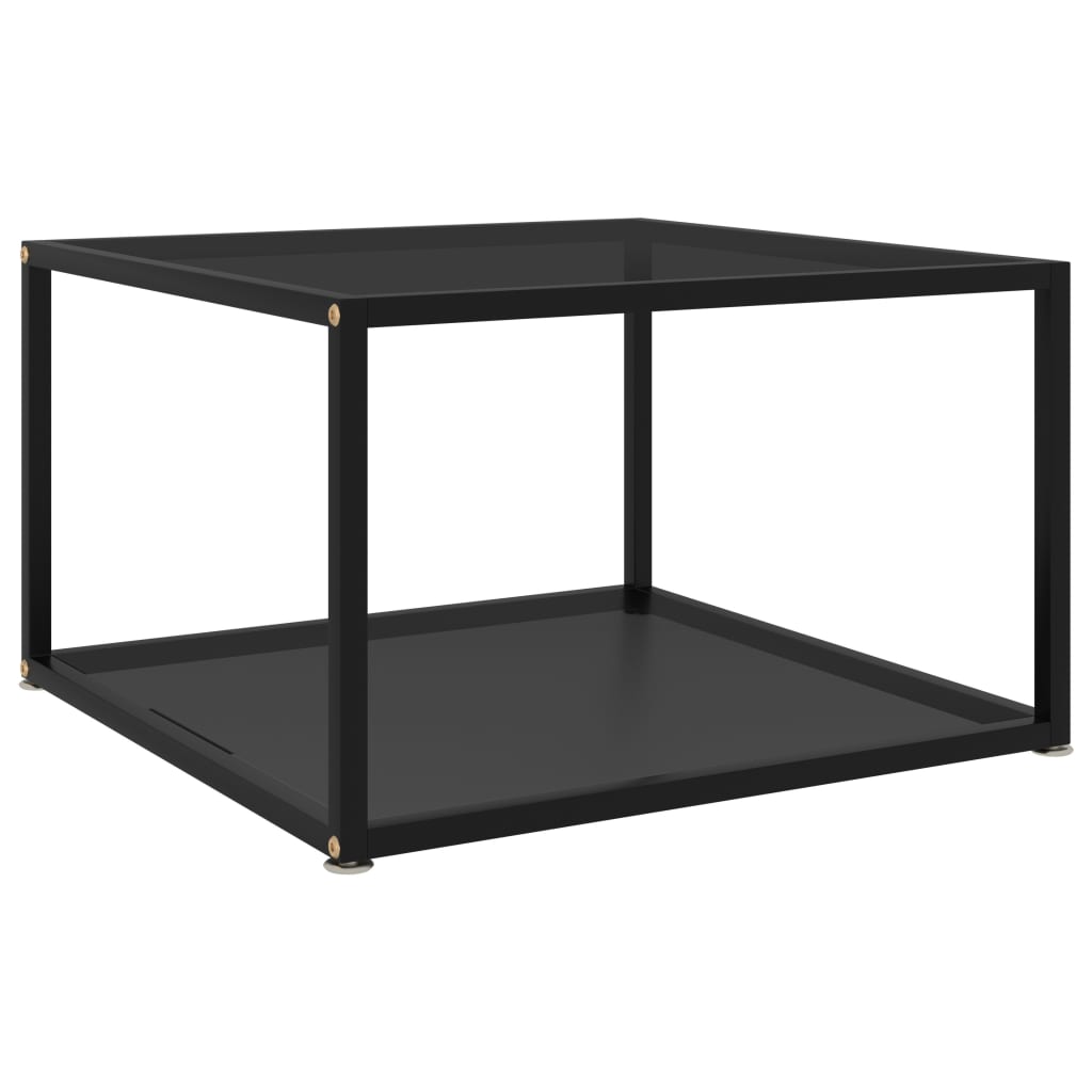 vidaXL Mesa de centro negra vidrio templado 60x60x35 cm