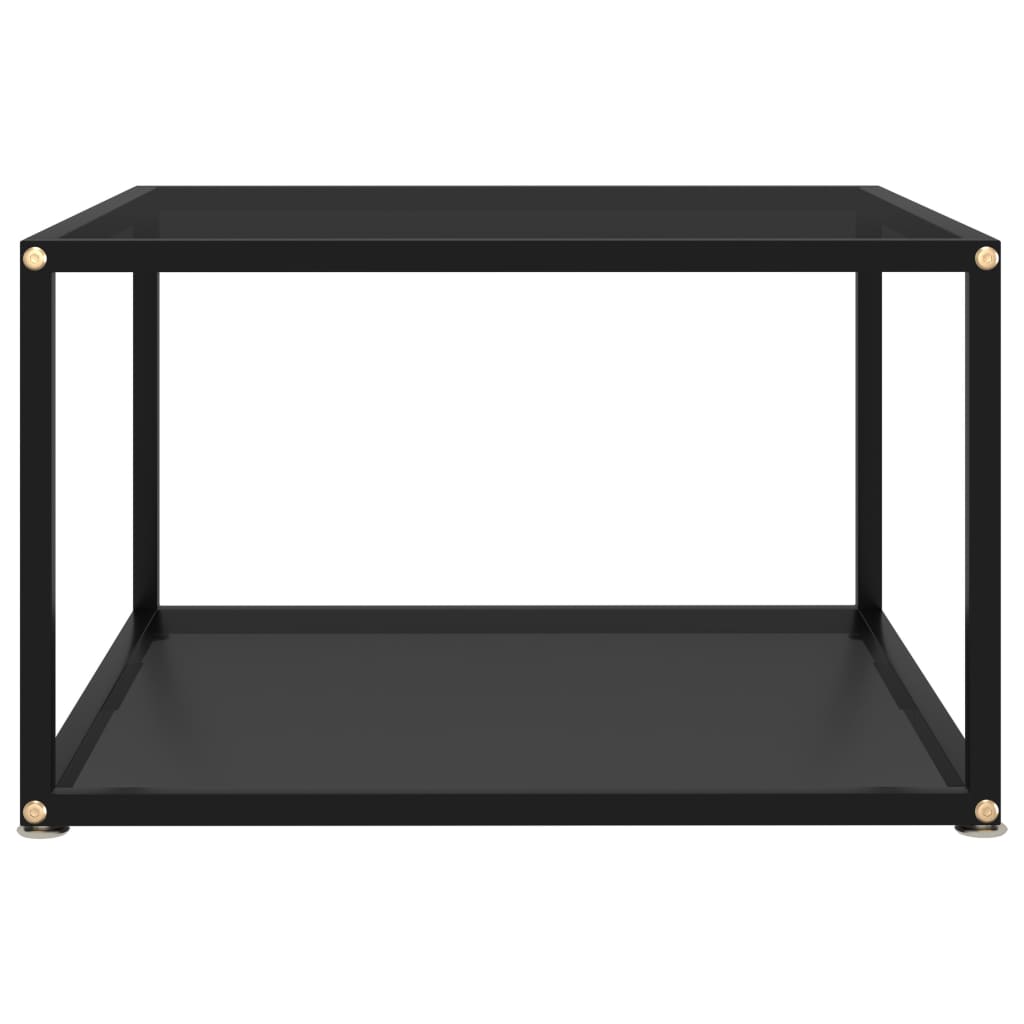 vidaXL Mesa de centro negra vidrio templado 60x60x35 cm