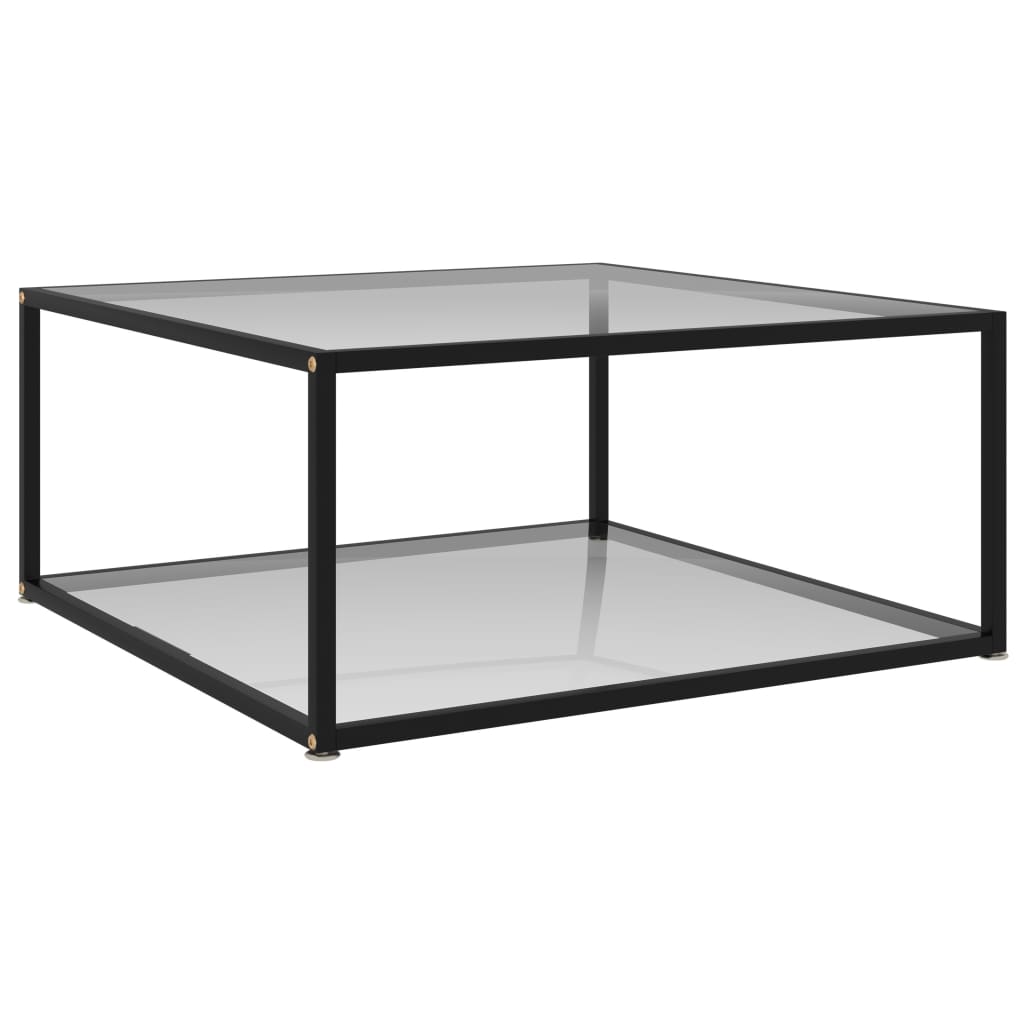 vidaXL Mesa de centro vidrio templado transparente 80x80x35 cm