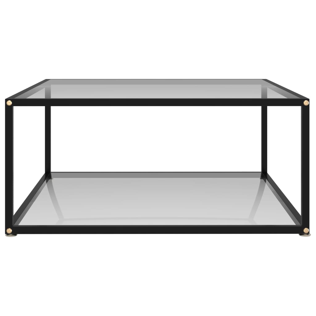 vidaXL Mesa de centro vidrio templado transparente 80x80x35 cm