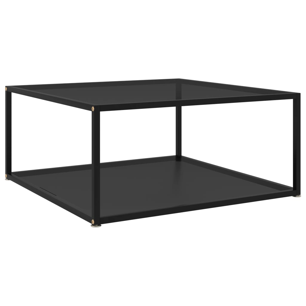 vidaXL Mesa de centro vidrio templado negro 60x60x35 cm