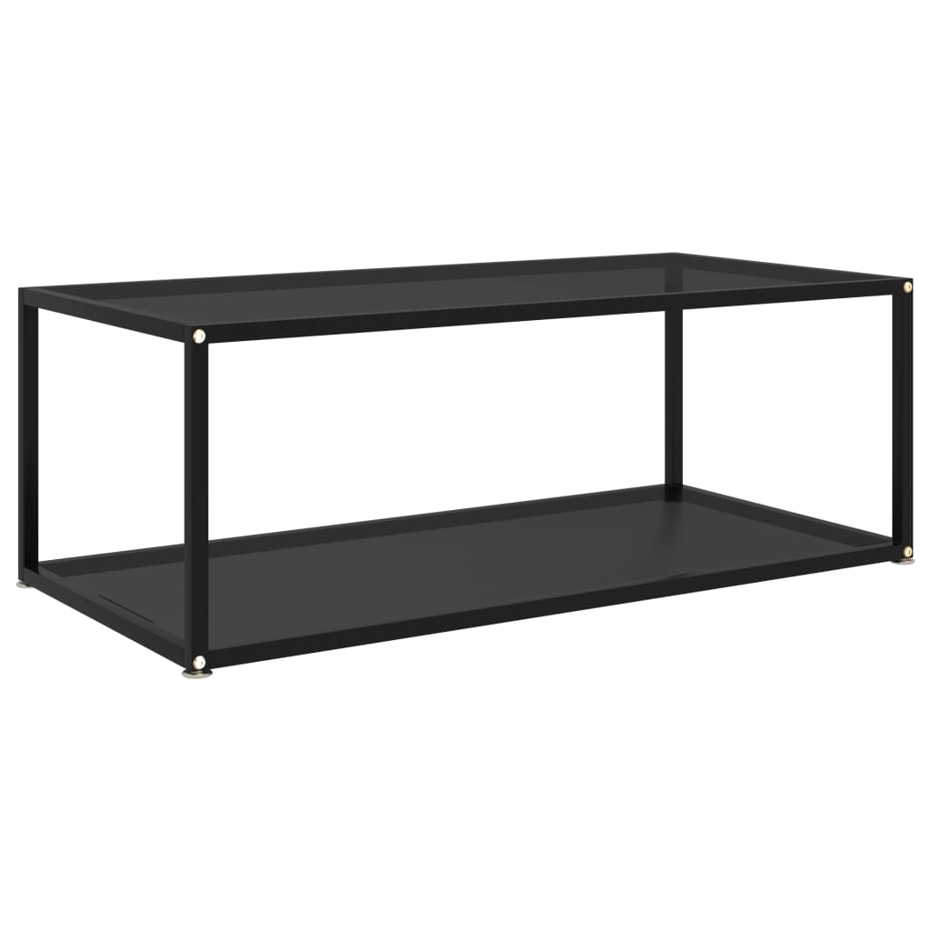 vidaXL Mesa de centro vidrio templado negro 100x50x35 cm