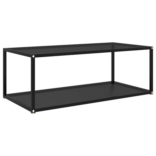 vidaXL Mesa de centro vidrio templado negro 100x50x35 cm