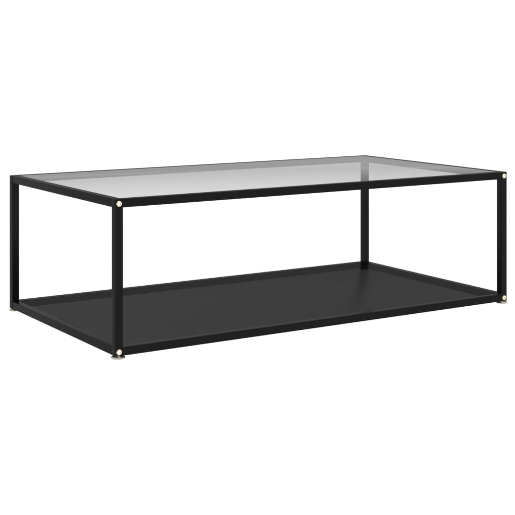 vidaXL Mesa de centro vidrio templado transparente negro 120x60x35 cm