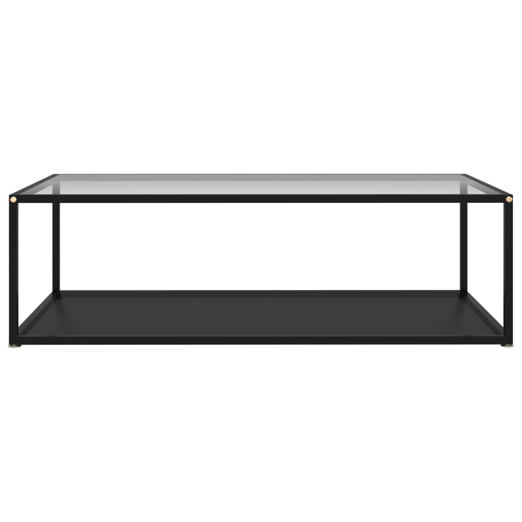 vidaXL Mesa de centro vidrio templado transparente negro 120x60x35 cm