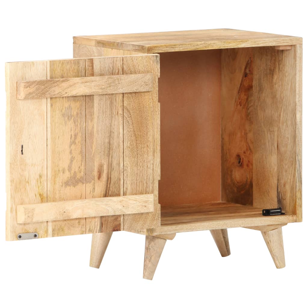 vidaXL Mesita de noche tallada de madera maciza de mango 40x30x50 cm