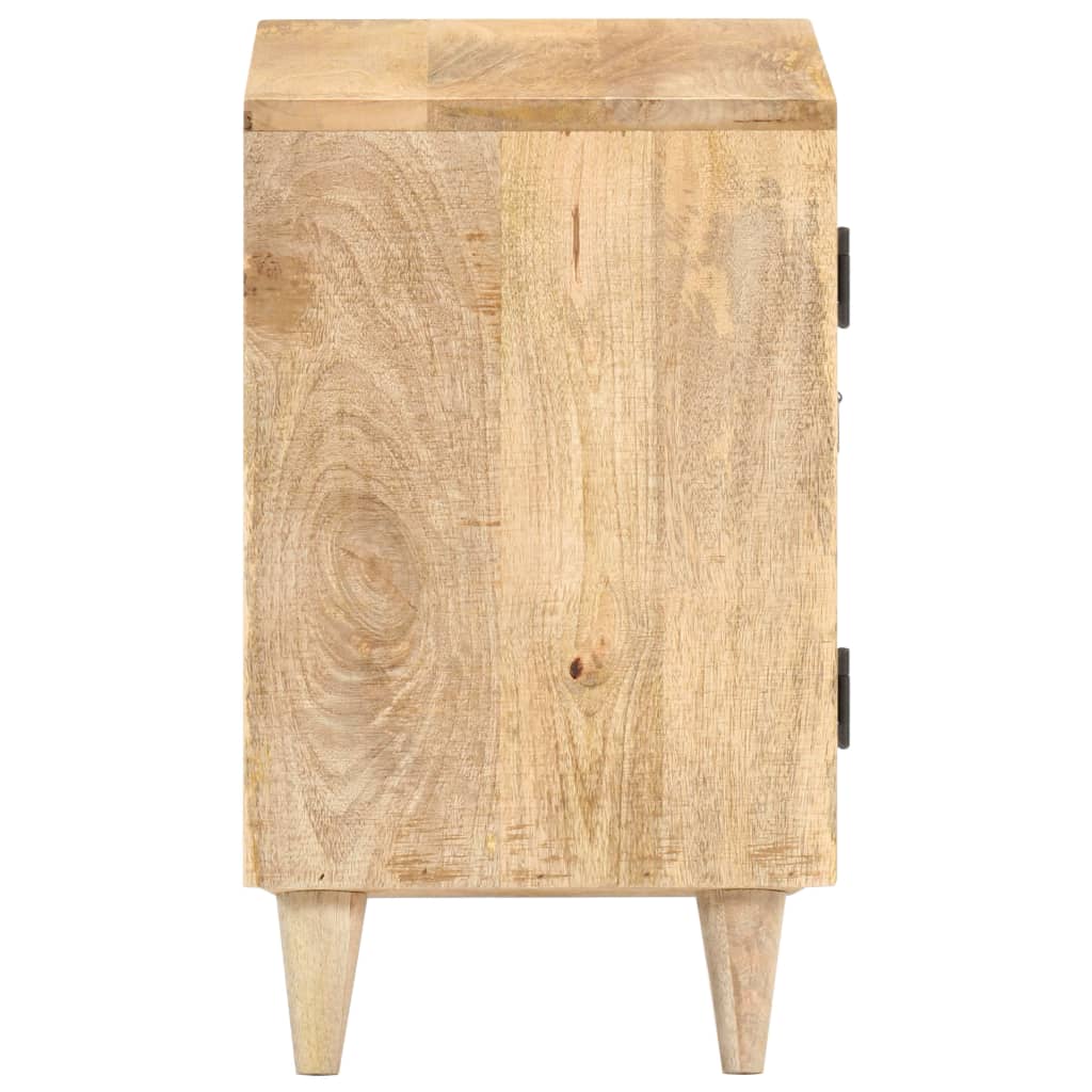 vidaXL Mesita de noche tallada de madera maciza de mango 40x30x50 cm