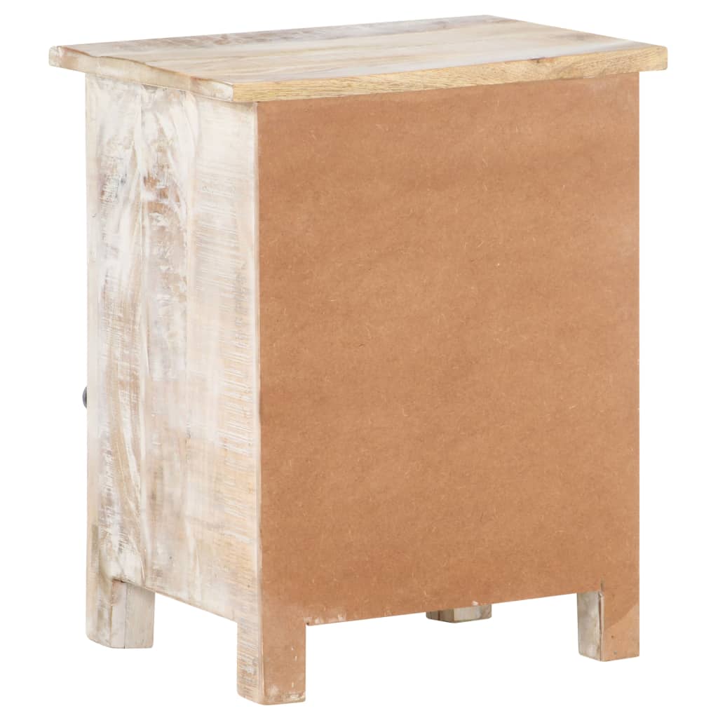 vidaXL Mesita de noche de madera de acacia rugosa 40x30x50 cm