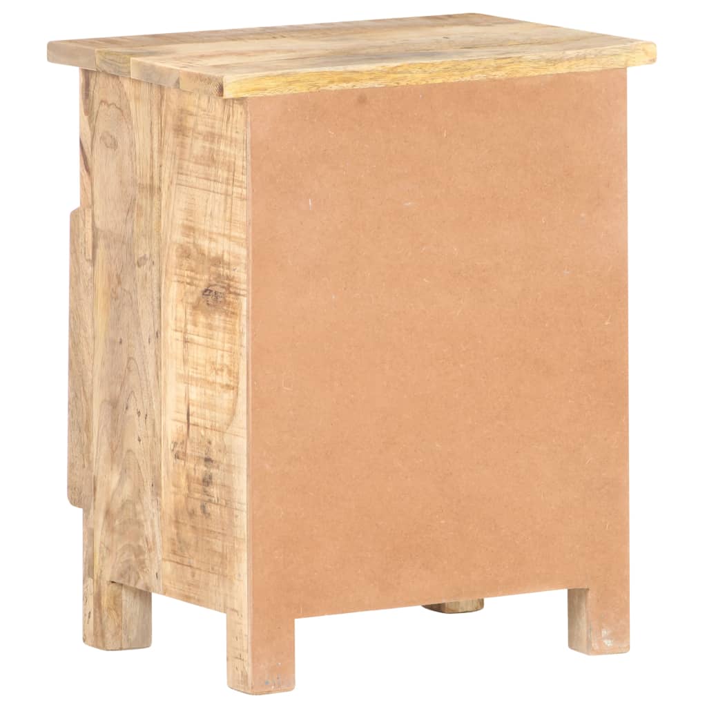 vidaXL Mesita de noche de madera de mango rugosa 40x30x50 cm