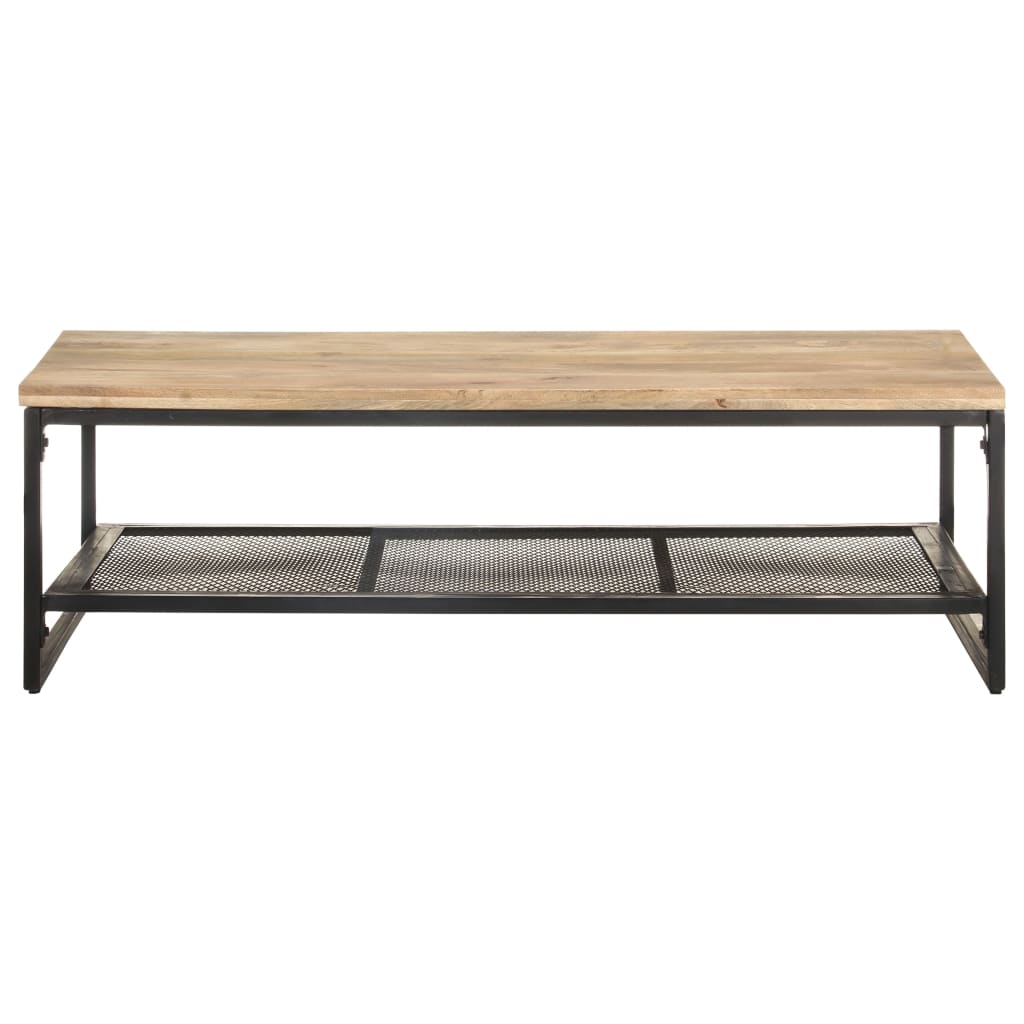 vidaXL Mesa de centro de madera maciza de mango 110x60x35 cm