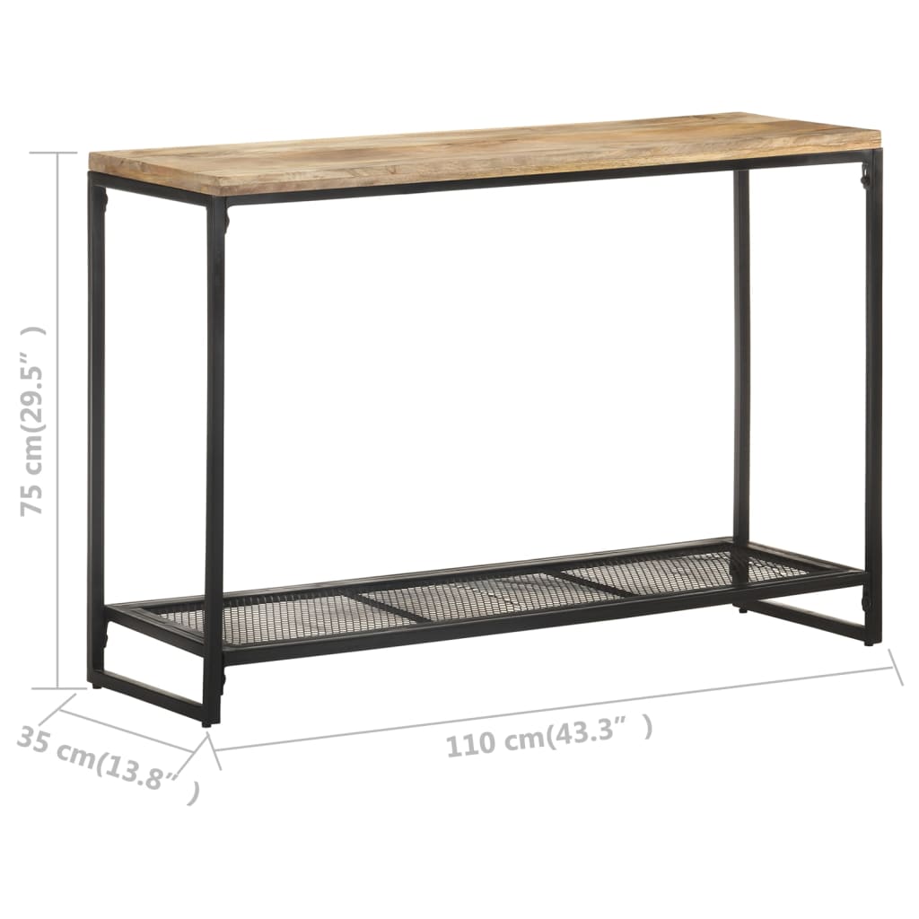 vidaXL Mesa consola de madera maciza de mango 110x35x75 cm