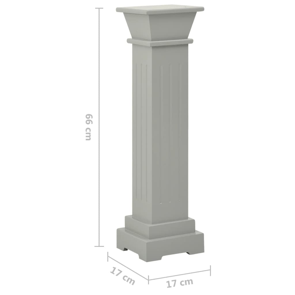 vidaXL Soporte plantas pilar cuadrado clásico gris 17x17x66 cm MDF