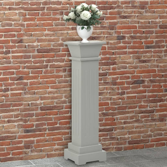 vidaXL Soporte plantas pilar cuadrado clásico gris 17x17x66 cm MDF