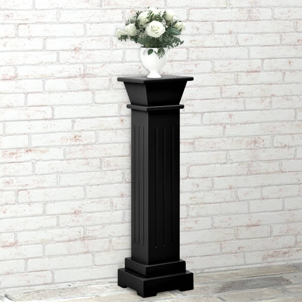 vidaXL Soporte plantas pilar cuadrado clásico negro 17x17x66 cm MDF