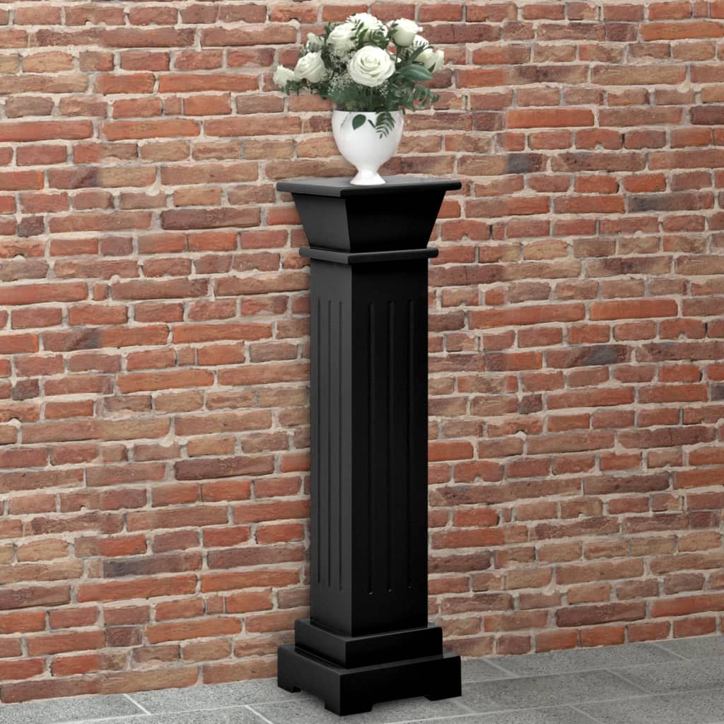 vidaXL Soporte plantas pilar cuadrado clásico negro 17x17x66 cm MDF