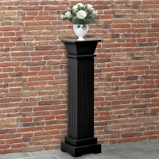 vidaXL Soporte plantas pilar cuadrado clásico negro 17x17x66 cm MDF