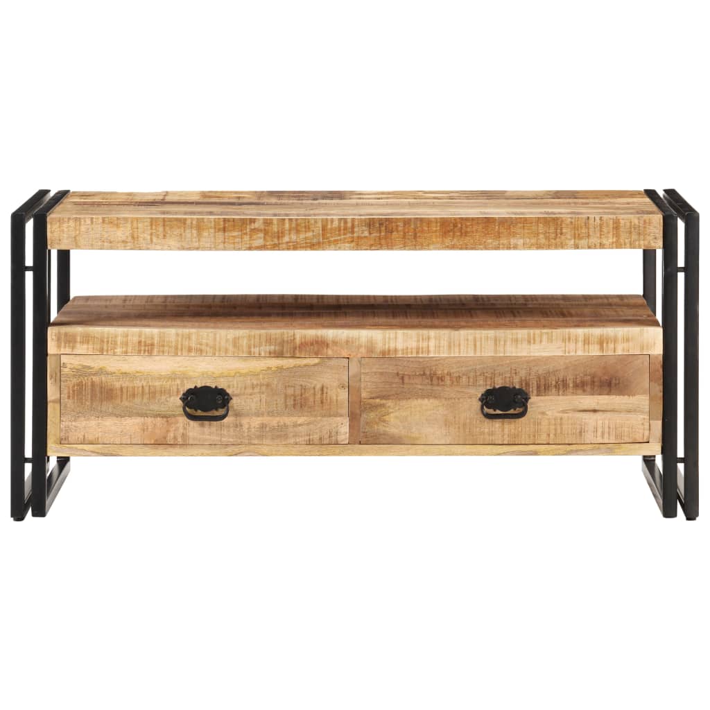 vidaXL Mesa de centro de madera de mango rugosa 100x55x45 cm