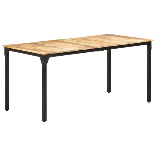 vidaXL Mesa de comedor de madera de mango rugosa 160x80x76 cm