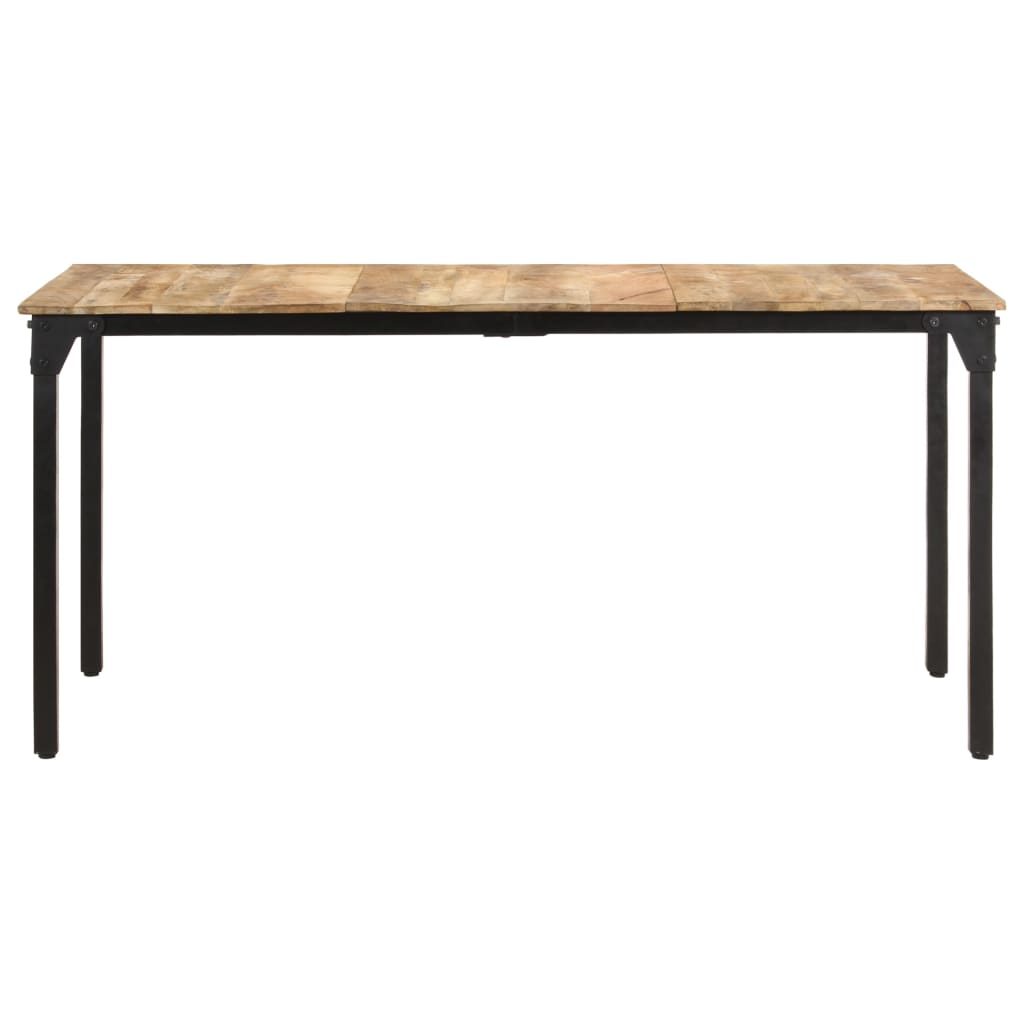 vidaXL Mesa de comedor de madera de mango rugosa 160x80x76 cm