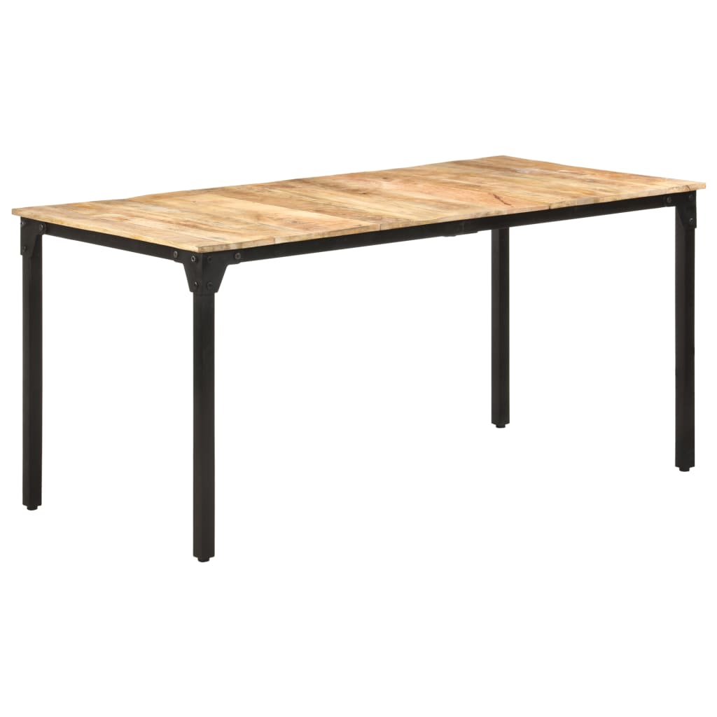 vidaXL Mesa de comedor de madera de mango rugosa 160x80x76 cm