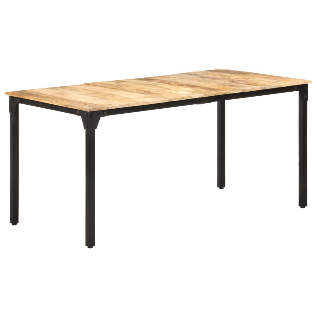 vidaXL Mesa de comedor de madera de mango rugosa 160x80x76 cm