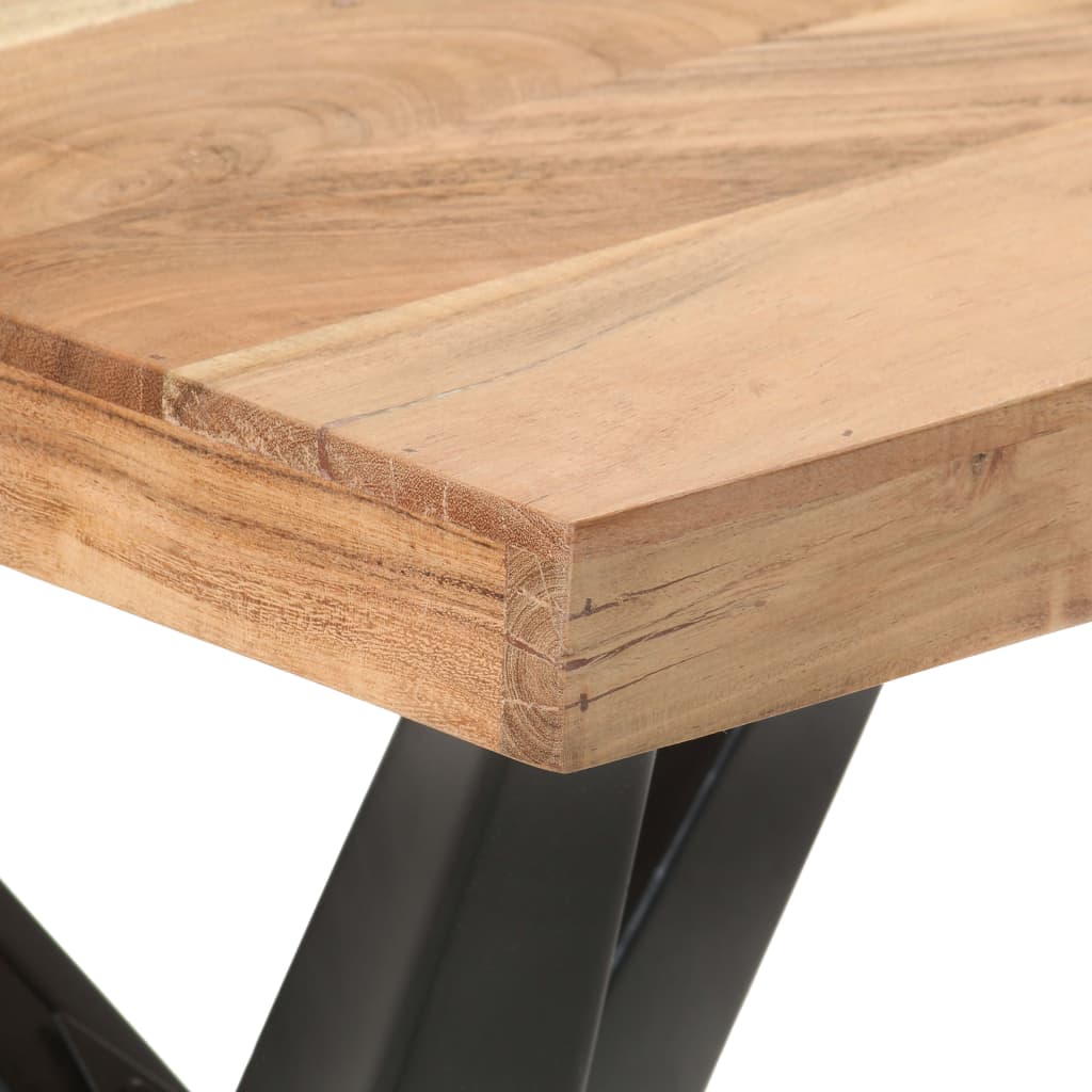 vidaXL Mesa de comedor de madera maciza de acacia 120x60x76 cm