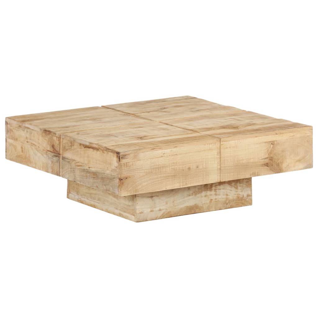 vidaXL Mesa de centro de madera maciza de mango 80x80x28 cm