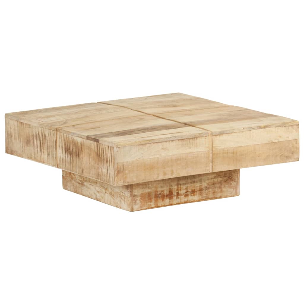 vidaXL Mesa de centro de madera maciza de mango 80x80x28 cm