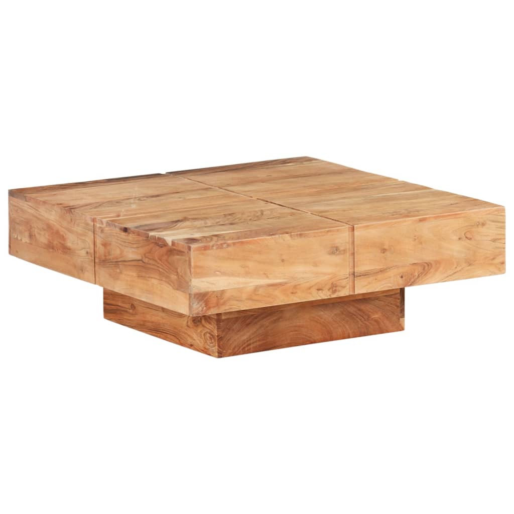 vidaXL Mesa de centro de madera maciza de acacia 80x80x28 cm