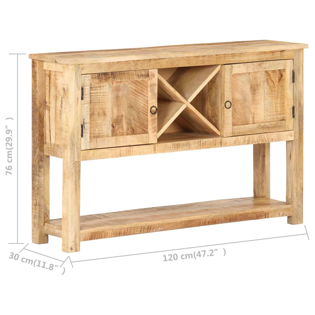 vidaXL Aparador de madera de mango rugosa 120x30x76 cm